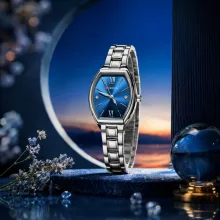 CURREN Women’s Silver Blue Bracelet Quartz Watch - View 3