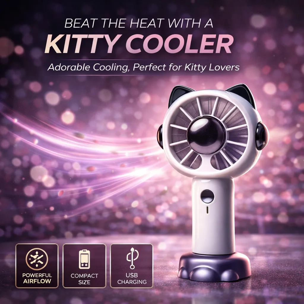 Kitten Shaped Rechargable Mini Fan
